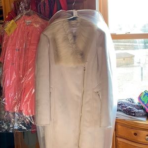 Calvin Klein suede/faux fur jacket XL